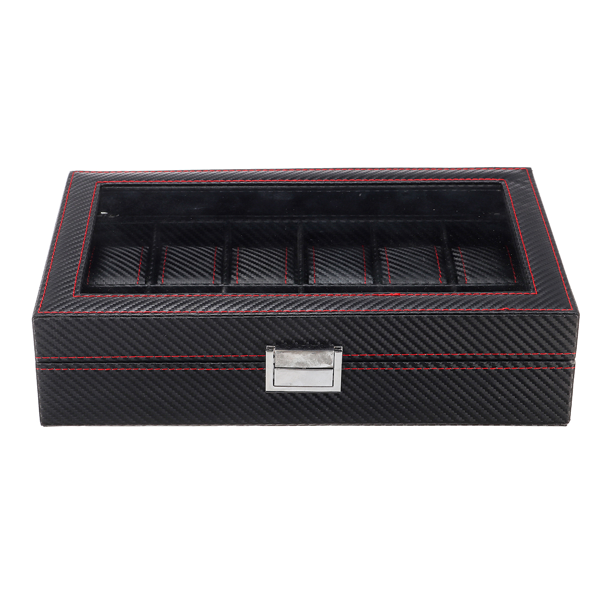 1012-Slots-Carbon-Fibre-Pattern-PU-Leather-Watch-Box-Jewellery-Display-Collection-Storage-Box-1649761-4