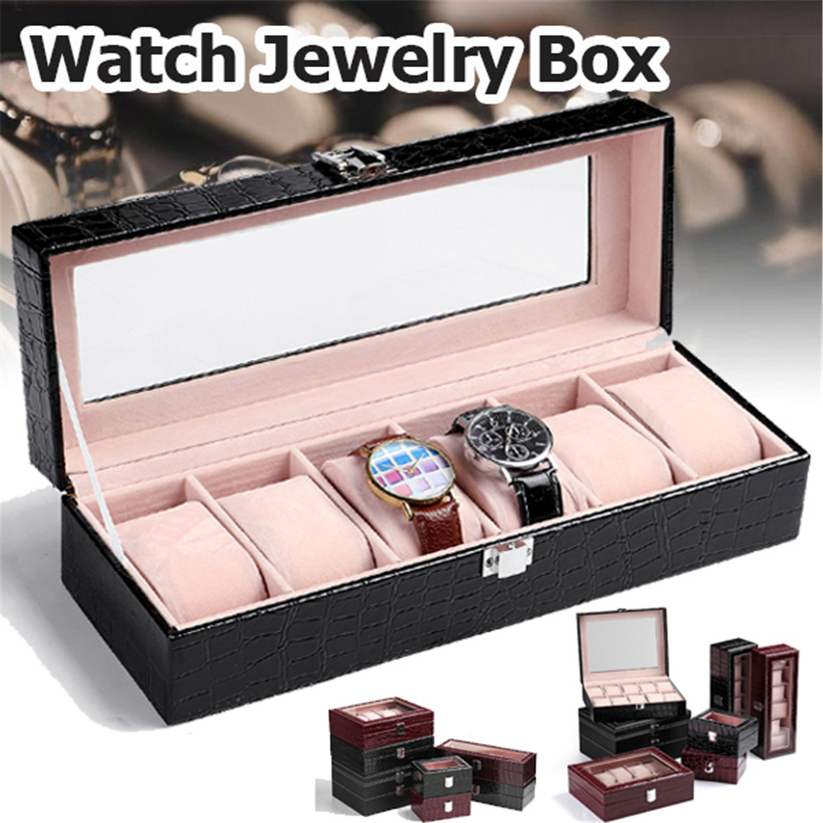 Deffrun-261020-Slots-Jewelry-Watch-Display-with-Window-Watch-Box-1700301-1