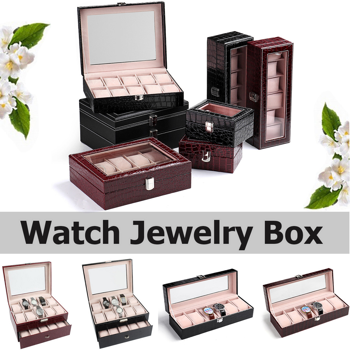 Deffrun-261020-Slots-Jewelry-Watch-Display-with-Window-Watch-Box-1700301-2