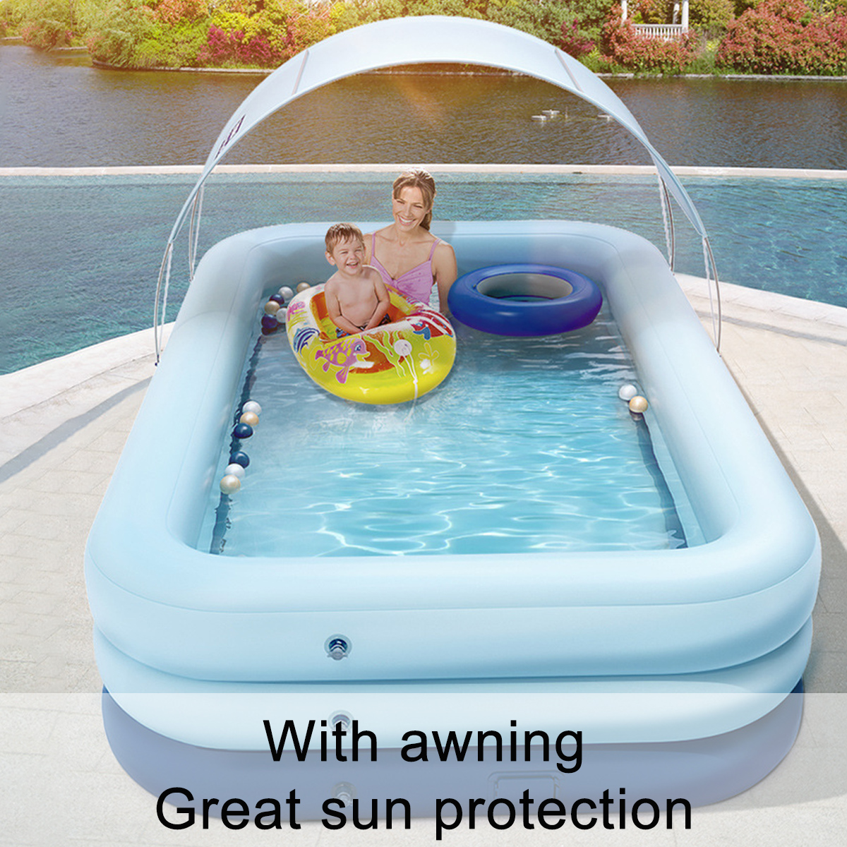 10Ft-Automatic-Inflatable-Swimming-Pool-Family-Bath-Pools-Paddling-Pools-with-Sunshade-Outdoor-Garde-1857043-2