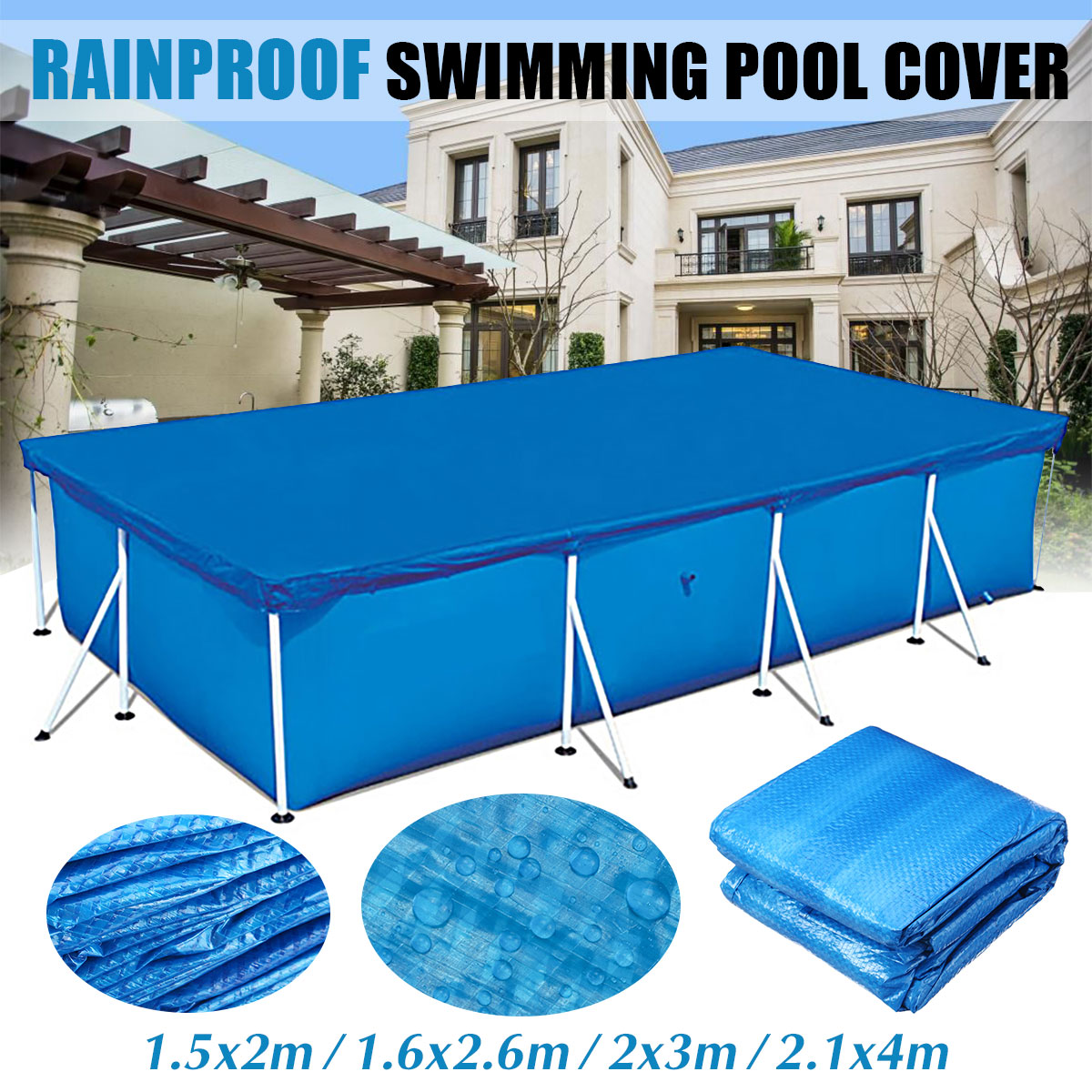 150x200CM160x260CM200x300CM210x400CM-Swimming-Pool-Cover-Rainproof-Dust-Cover-Cloth-Mat-Outdoor-Gard-1817460-1