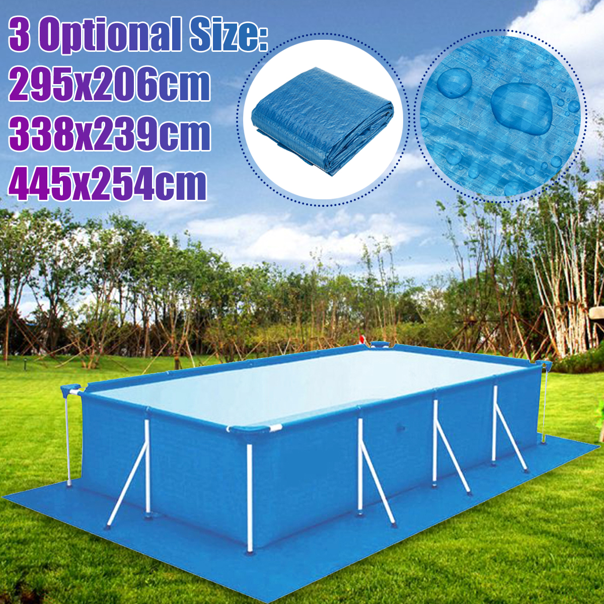 3-Sizes-Rectangular-Dustproof-Inflatable-Pool-Ground-Mat-Waterproof-Durable-Bathtub-Cover-Cloth-1811953-1