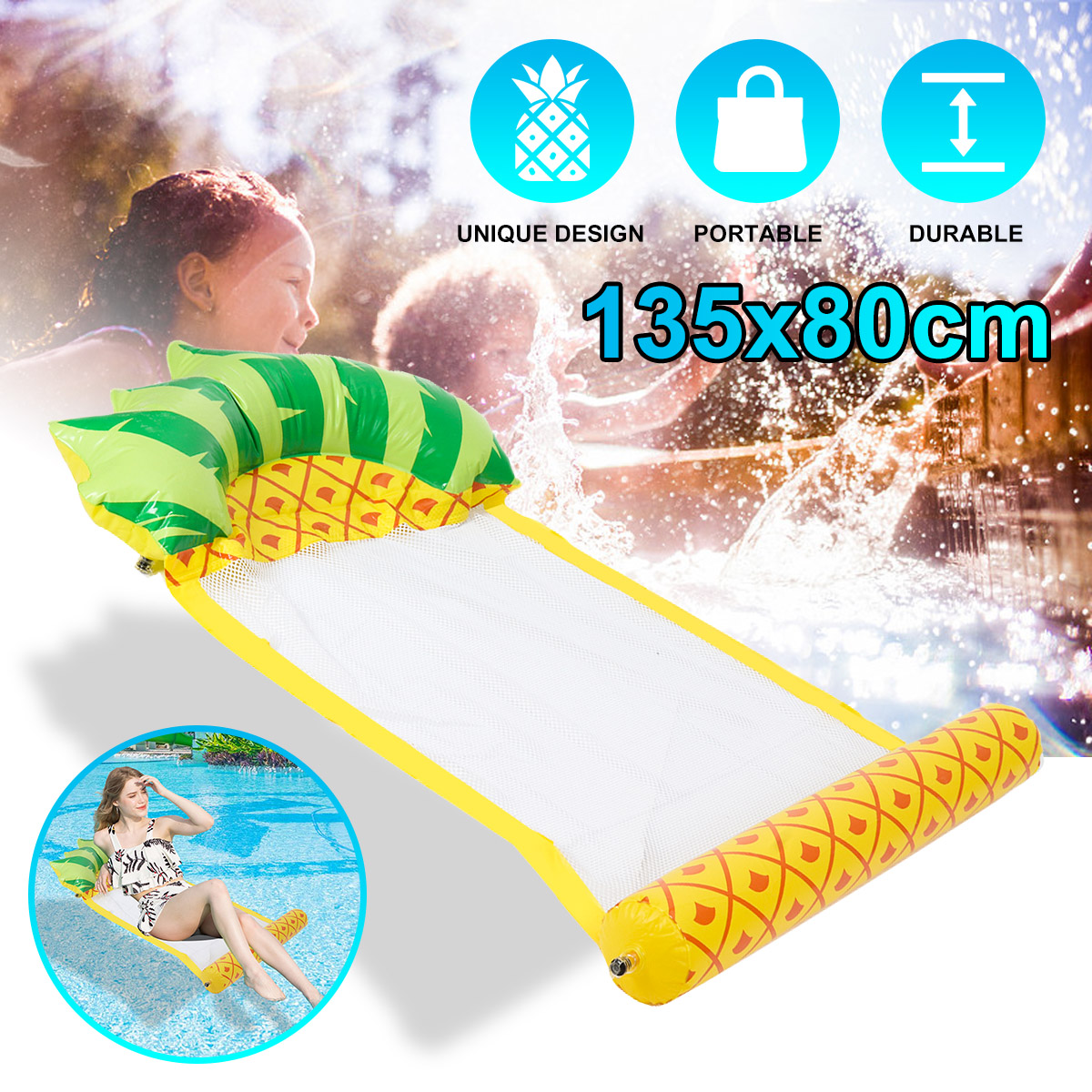 80x138CM-PVC-Floating-Inflatable-Hammock-Water-Lounger-Foldable-Pineapple-Watermelon-Pattern-Backres-1841833-2