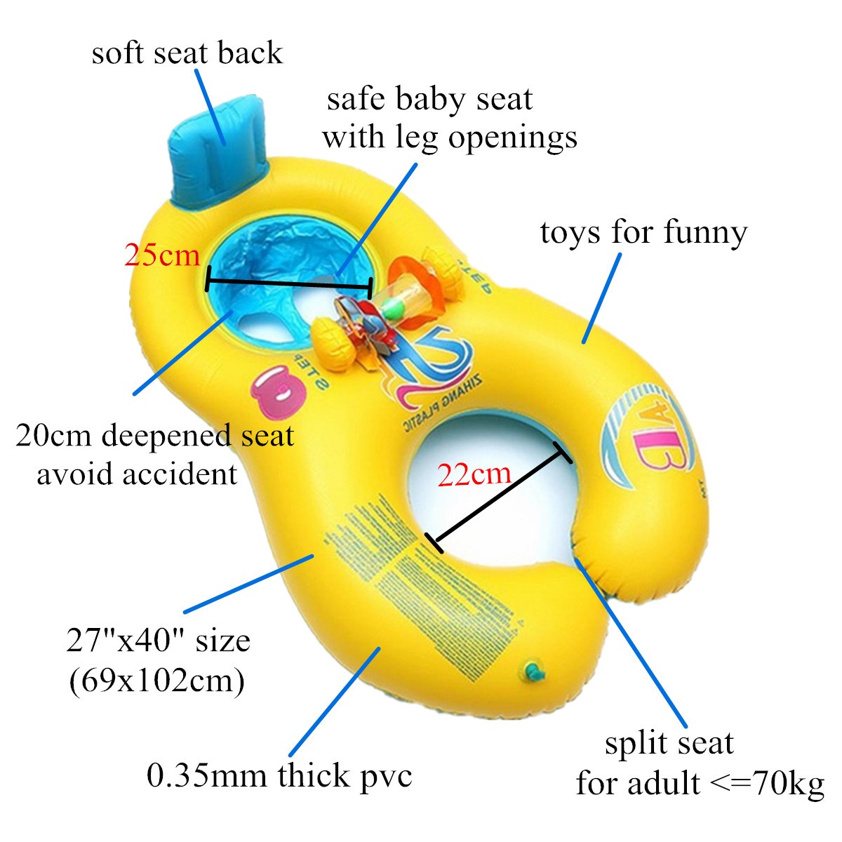 ABC-Safe-Inflatable-Mother-And-Baby-Swim-Float-Boat-Raft-Kids-Chair-Seat-Boat-Play-Pool-Bath-Swimmin-48774-3