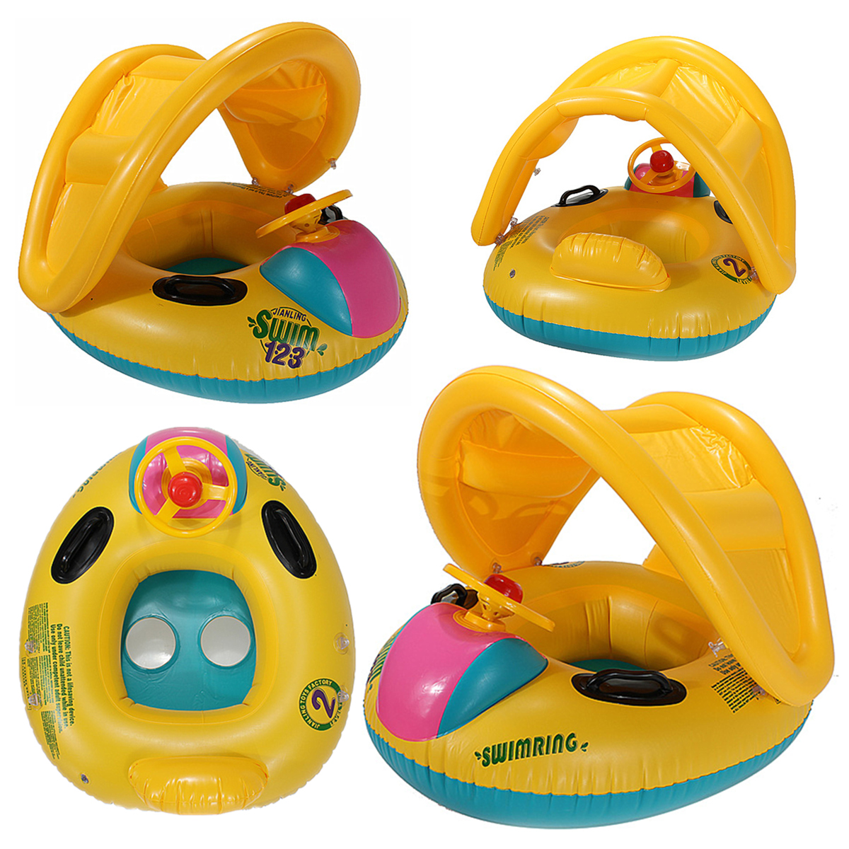 Adjustable-Sunshade-Baby-Swim-Inflatable-Float-Seat-Boat-Swimming-Ring-52291-5