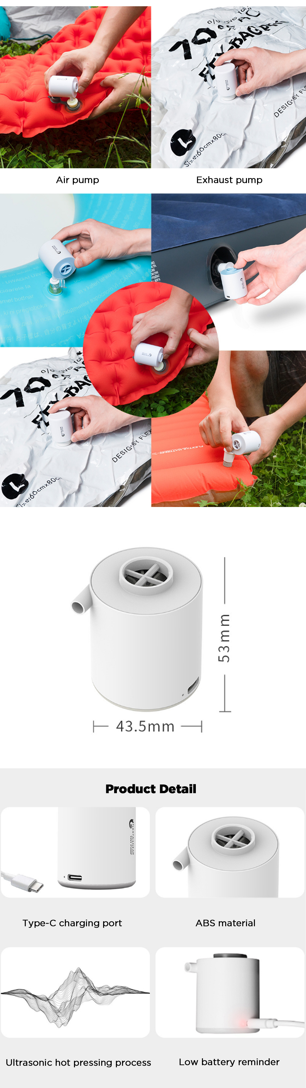 FLEXTAILGEAR-3-in-1-Mini-Electric-Inflatable-Air-Pump-Adjustable-Camping-Light-Ultralight-35KPa-Infl-1740951-2