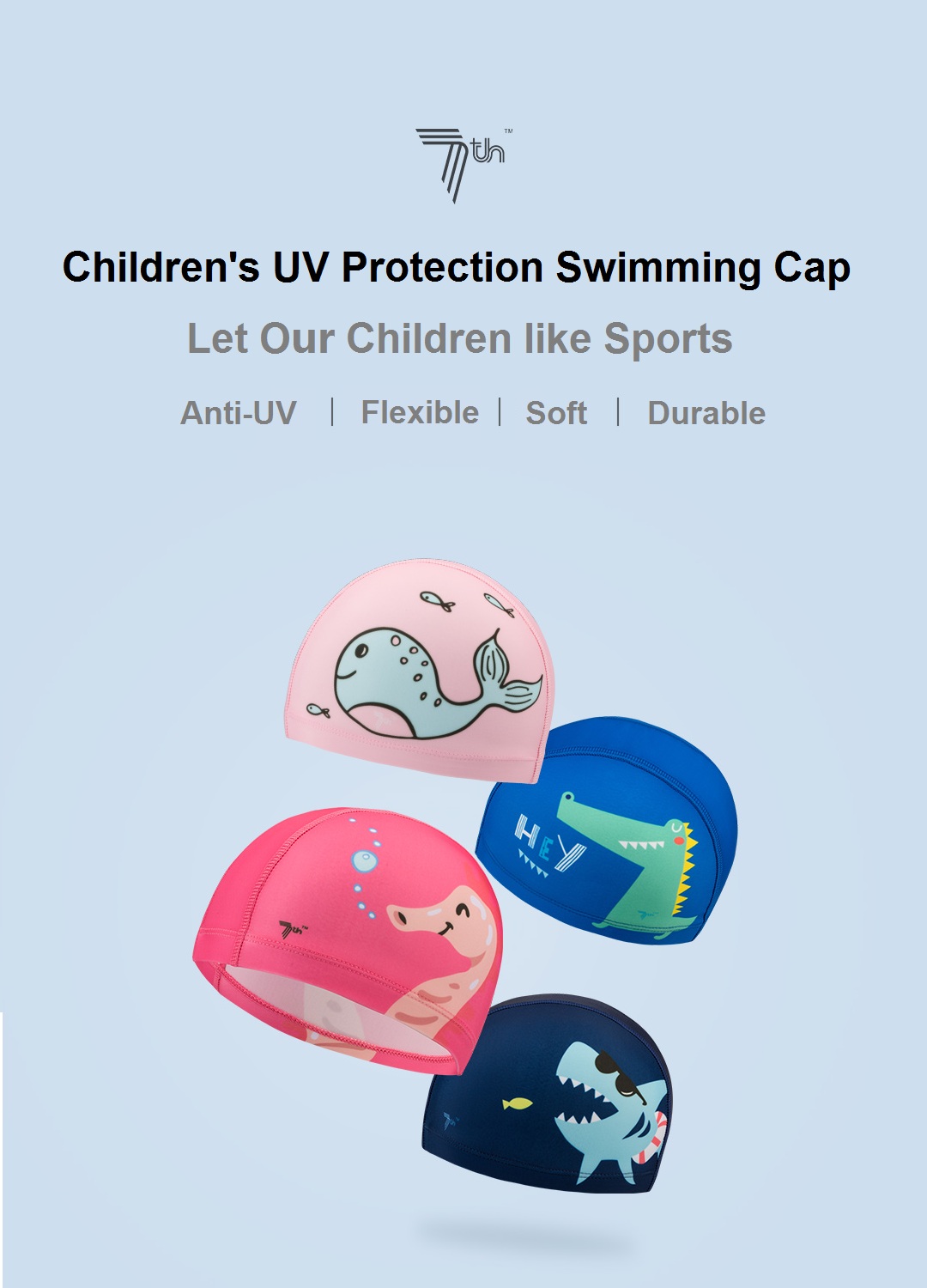 FROM-XIAOMI-YOUPIN-7th-Childrens-Swimming-Cap-Anti-UV-Flexible-Soft-Durble-Quick-Drying-Swim-Protect-1472565-1