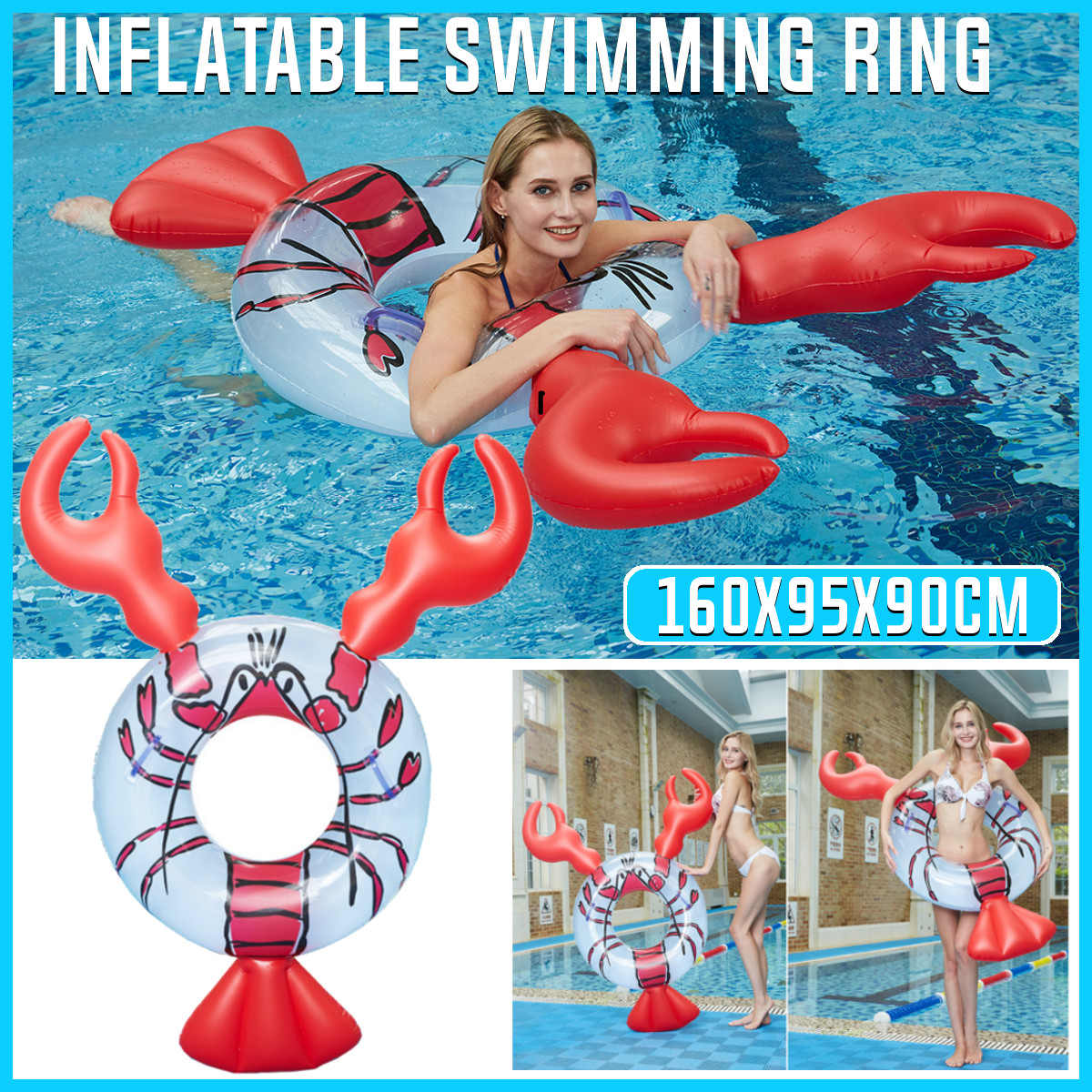 Inflatable-Crawfish-Swim-Ring-Swimming-Pool-Bathing-Floating-Circle-Swimming-Safety-Protection-Tools-1657027-1