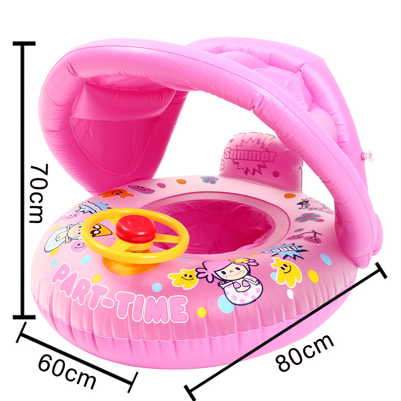 Inflatable-Sunshade-Baby-Kids-Water-Float-Seat-Boat-Swimming-Ring-Pool-Fun-1302996-2