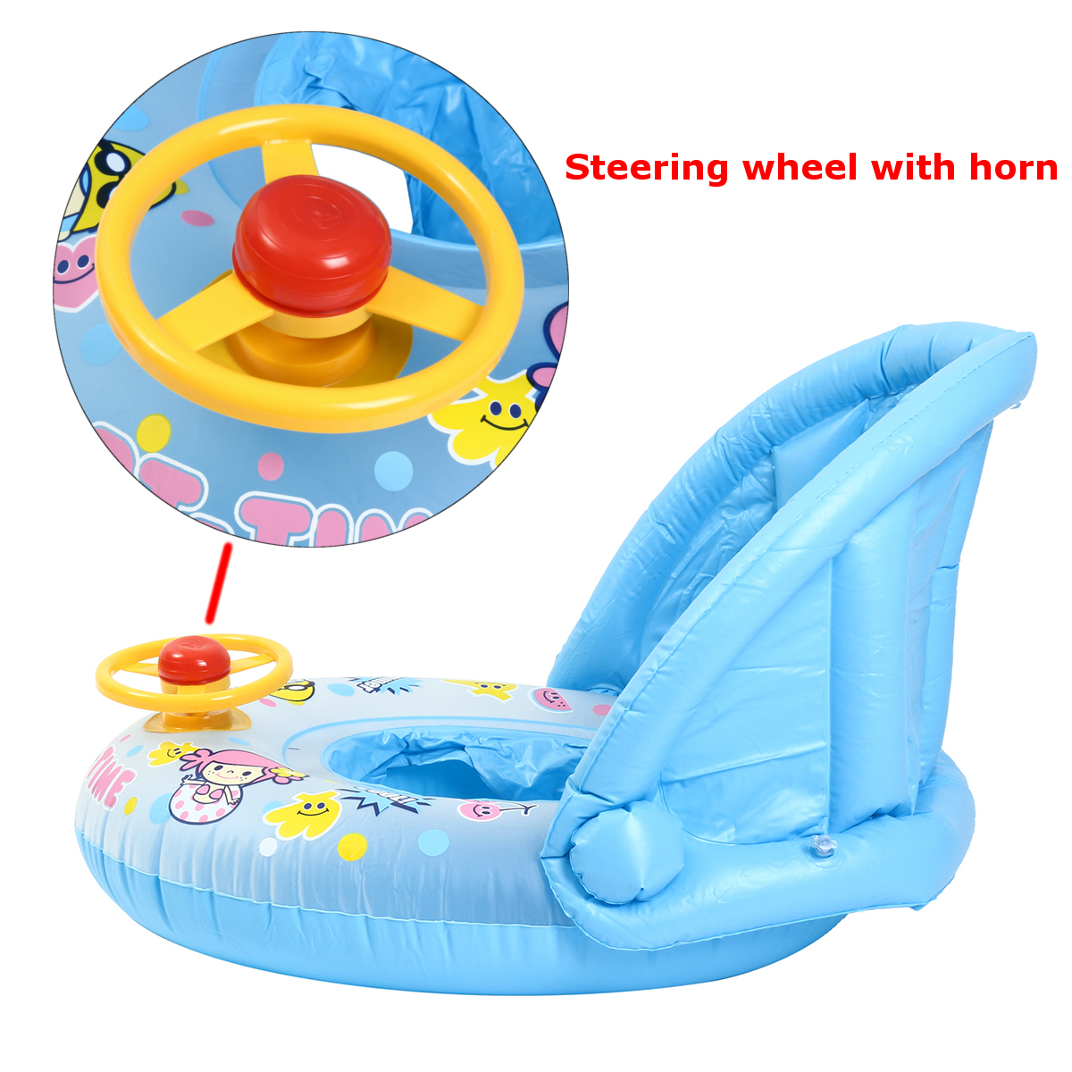 Inflatable-Sunshade-Baby-Kids-Water-Float-Seat-Boat-Swimming-Ring-Pool-Fun-1302996-4