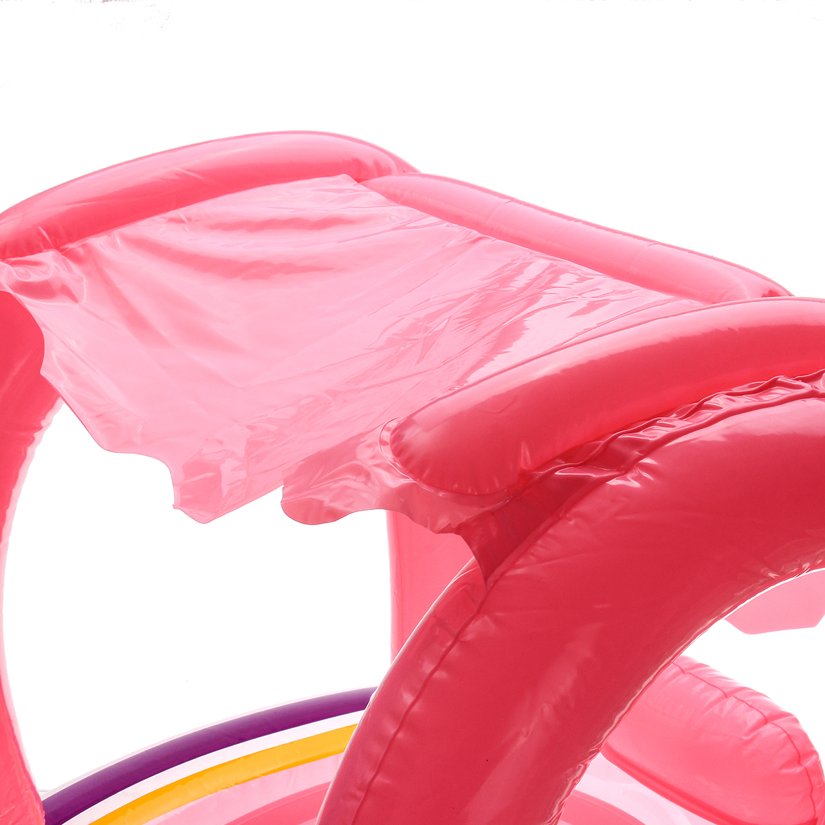 Kids-Baby-Swim-Seat-Boat-Inflatable-Float-Cushion-Sunshade-Swimming-Ring-BluePink-1514902-6