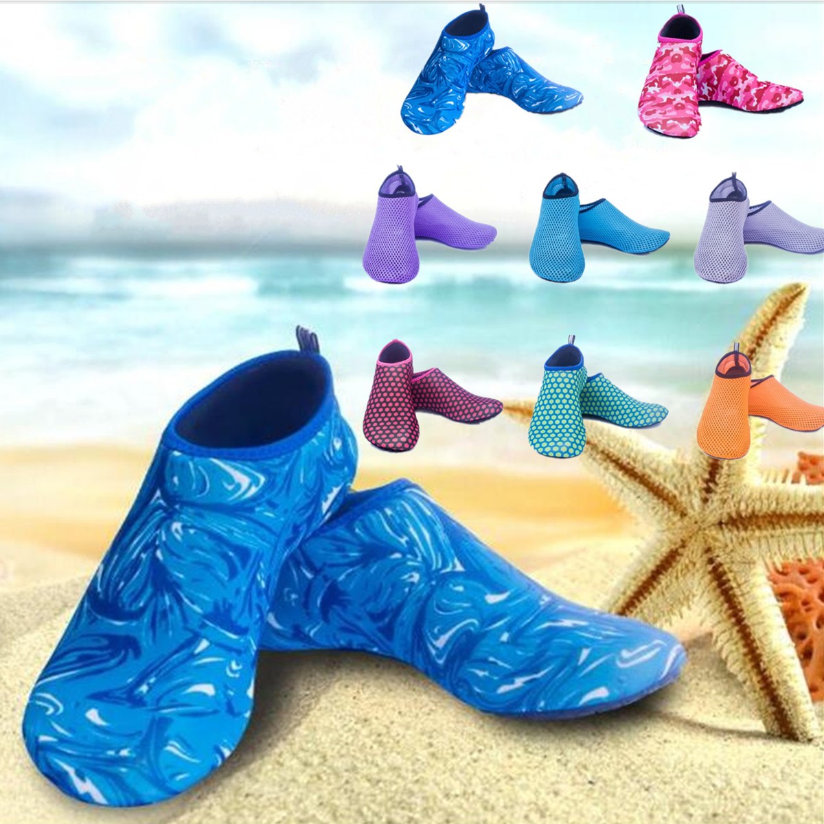 Non-Slip-Surf-Water-Beach-Shoes-Soft-Mesh-Socks-Swim-Diving-Pool-Yoga-Exercise-Footwear-1134915-1