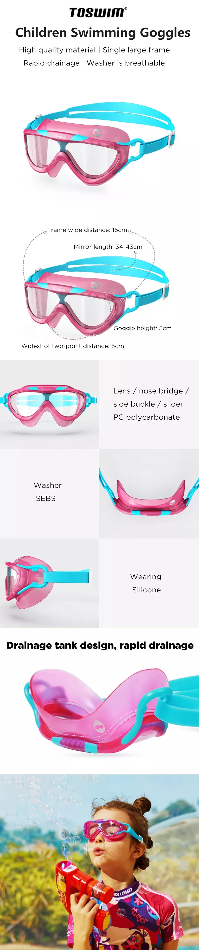 TOSWIM-Children-Swimming-Goggles-Anti-Fog-Rapid-Drainage-Breathable-Comfort-HD-Glasses-Water-Sports-1521149-1