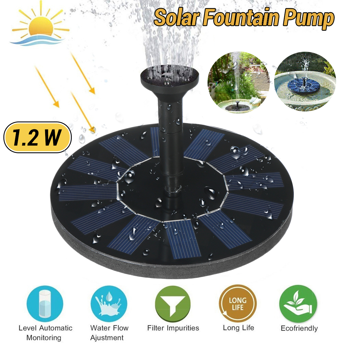 13cm-12W-Solar-Powered-Floating-Pump-Water-Fountain-Home-Garden-Birdbath-Pool-1752445-1