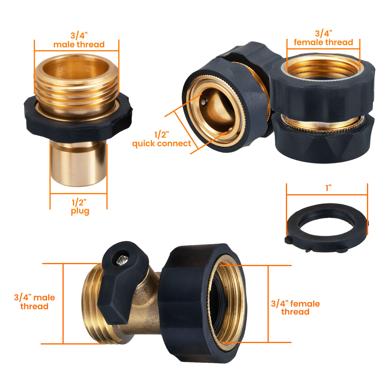 34-Garden-Hose-Quick-Connect-Water-Hose-Fit-Brass-Female-Male-Connector-Set-1943824-8