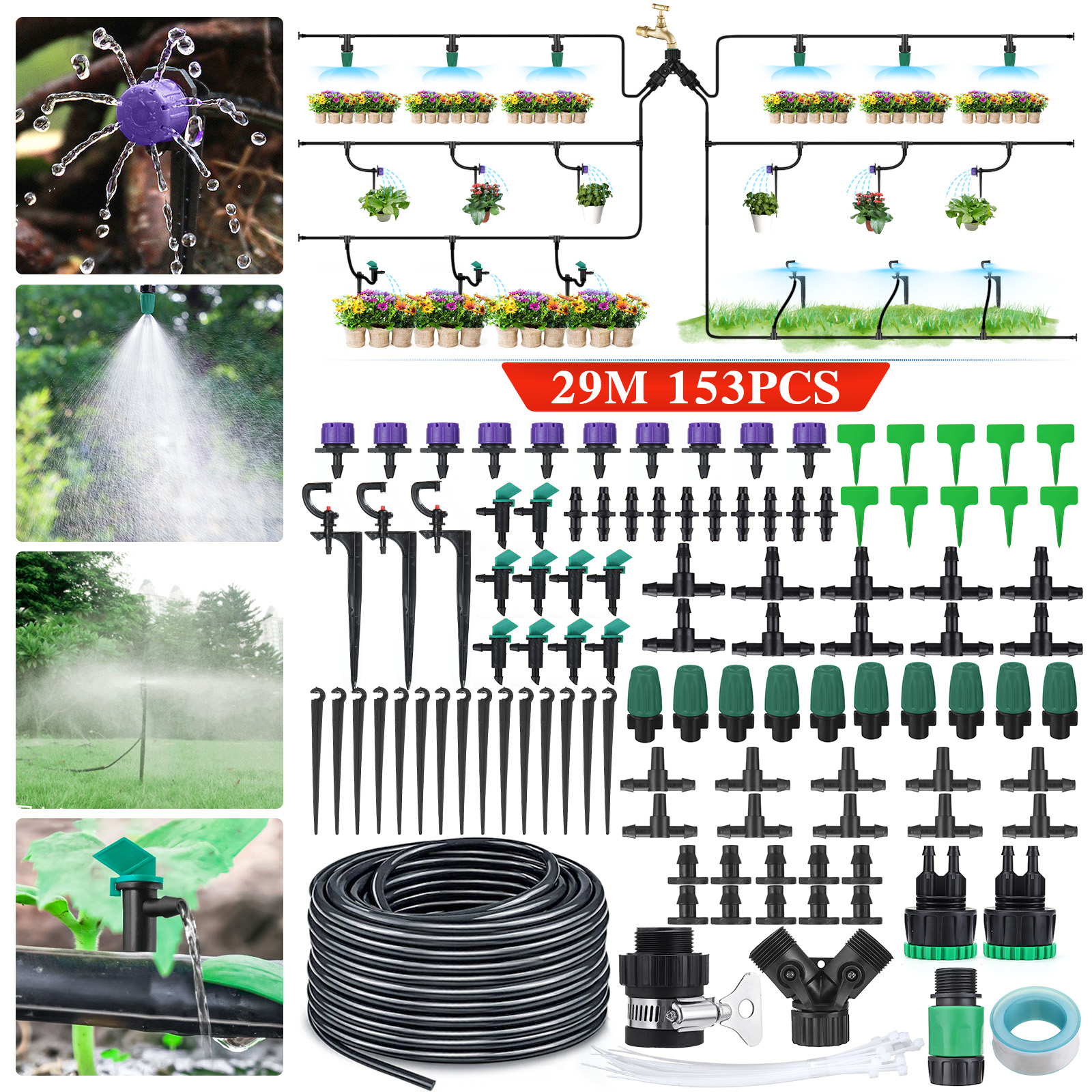 GOTGELIF-29M-153PCS-Drip-Irrigation-Kit-Automatic-Sprinkler-DIY-Garden-Watering-Micro-Drip-Irrigatio-1885680-1