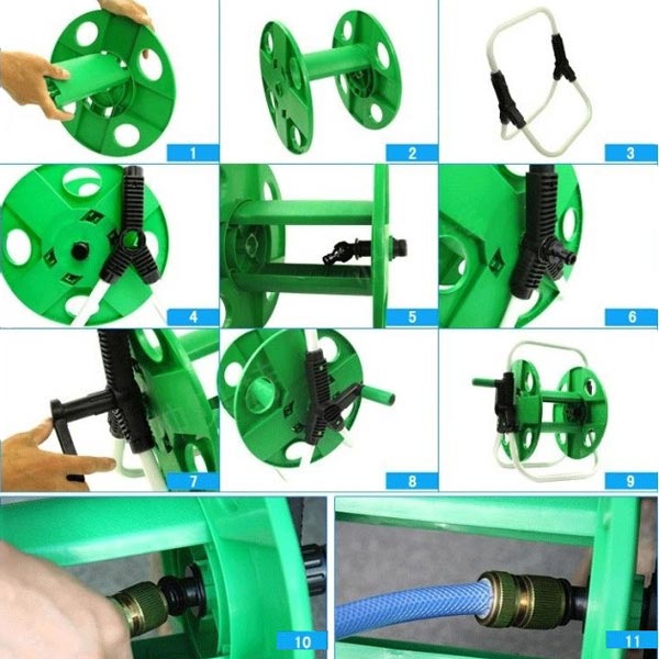 Green-Plastic-Gardening-Pipe-Rack-Garden-Pipe-Holder-Hose-Car-931165-4