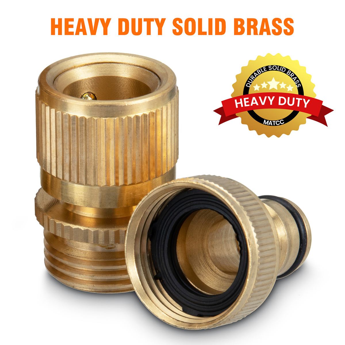 MATCC-Brass-Inner-Teeth-Quick-Connector-Set-34quot-GHT-Brass-Garden-Hose-Quick-Connector-With-Washer-1898352-1
