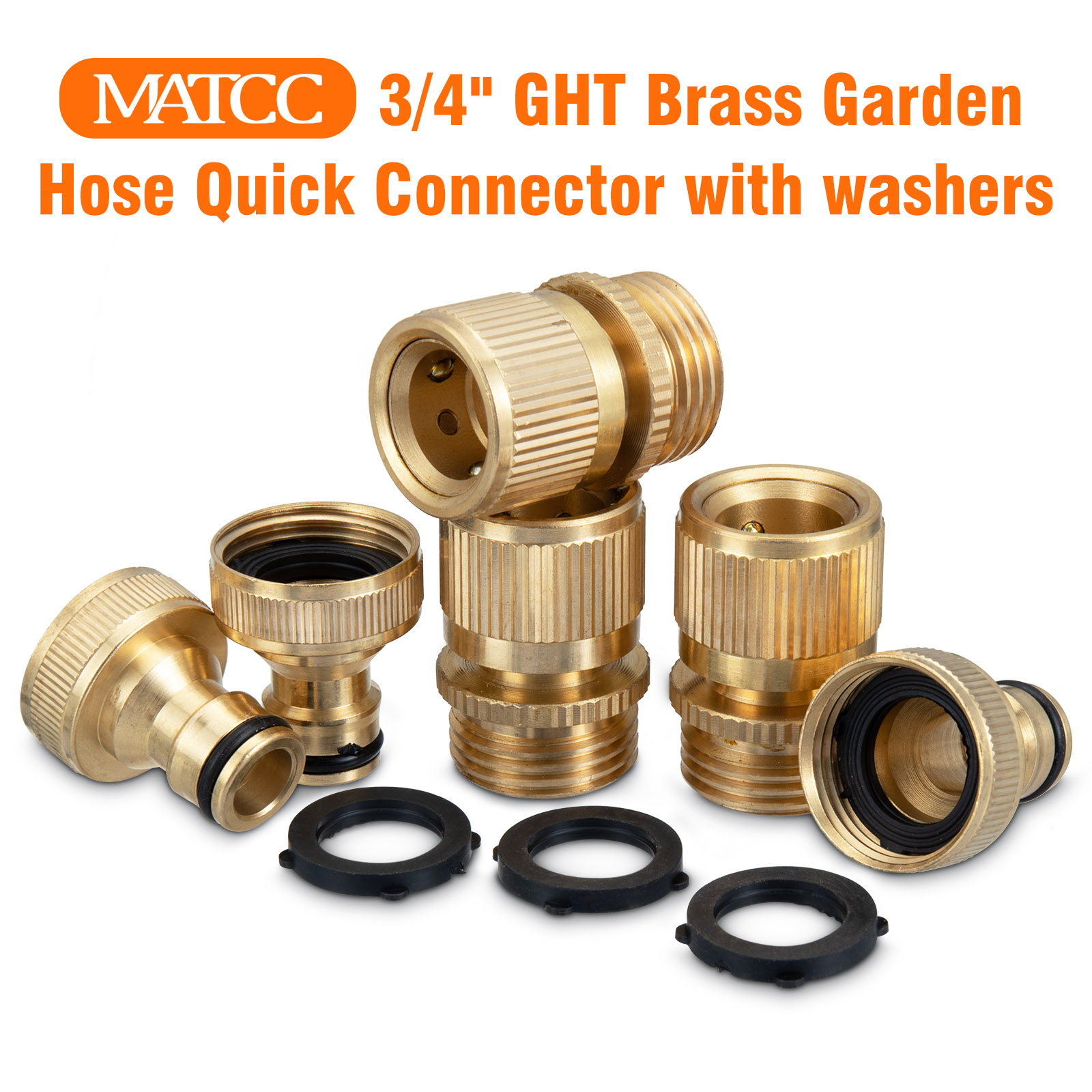 MATCC-Brass-Inner-Teeth-Quick-Connector-Set-34quot-GHT-Brass-Garden-Hose-Quick-Connector-With-Washer-1898352-2