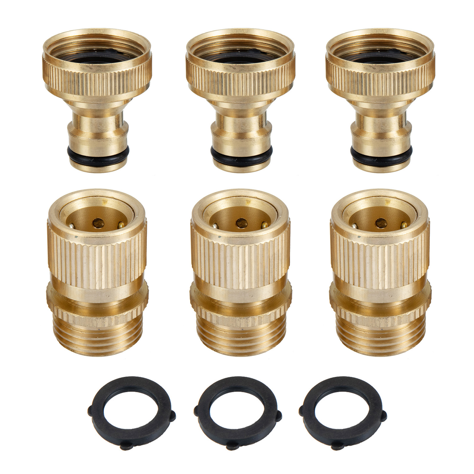 MATCC-Brass-Inner-Teeth-Quick-Connector-Set-34quot-GHT-Brass-Garden-Hose-Quick-Connector-With-Washer-1898352-7
