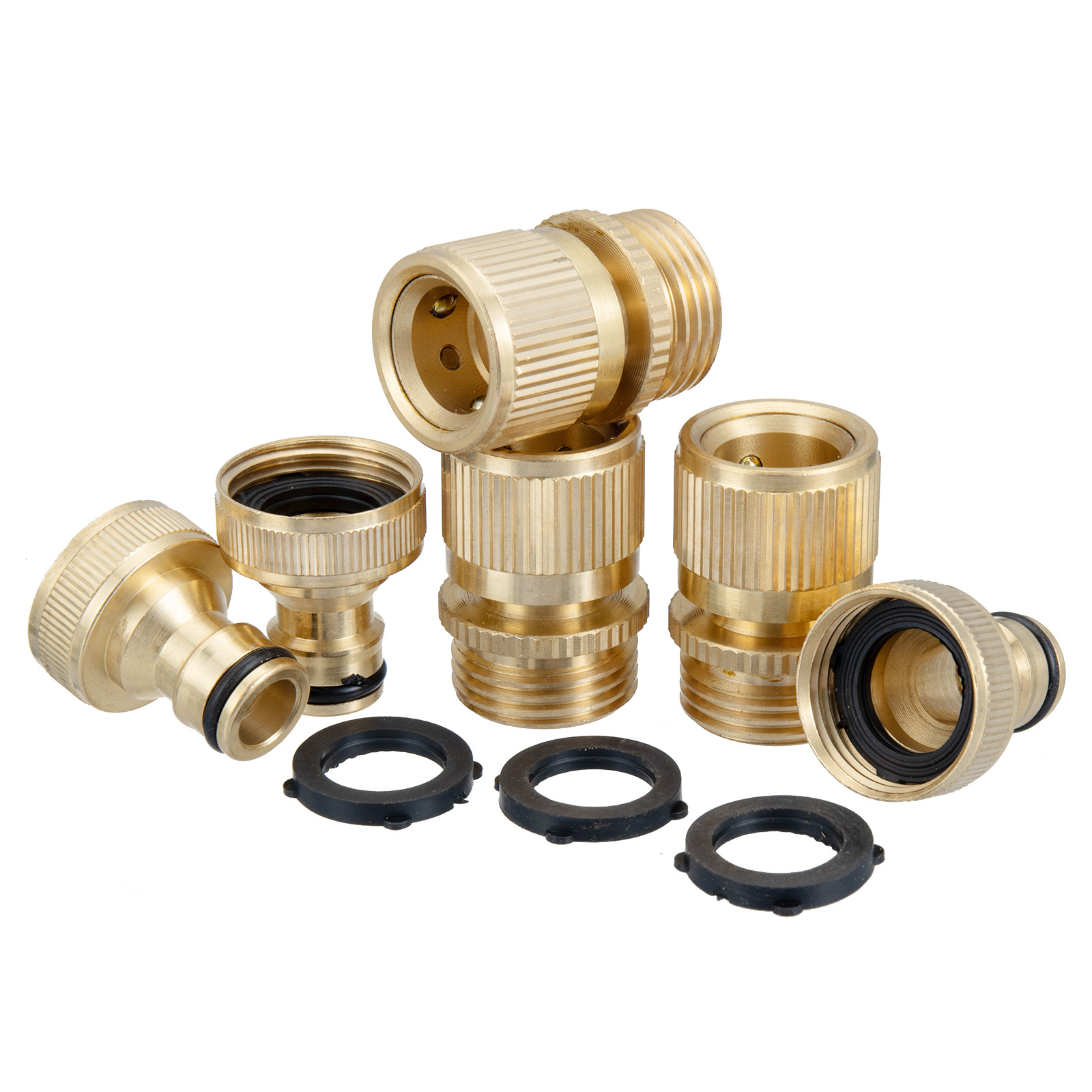 MATCC-Brass-Inner-Teeth-Quick-Connector-Set-34quot-GHT-Brass-Garden-Hose-Quick-Connector-With-Washer-1898352-8