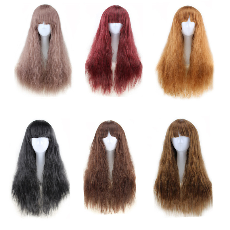 Qi-Liuhai-Corn-Hot-Whisk-Small-Wave-Cosplay-Wig---Multicolor-1535945-1