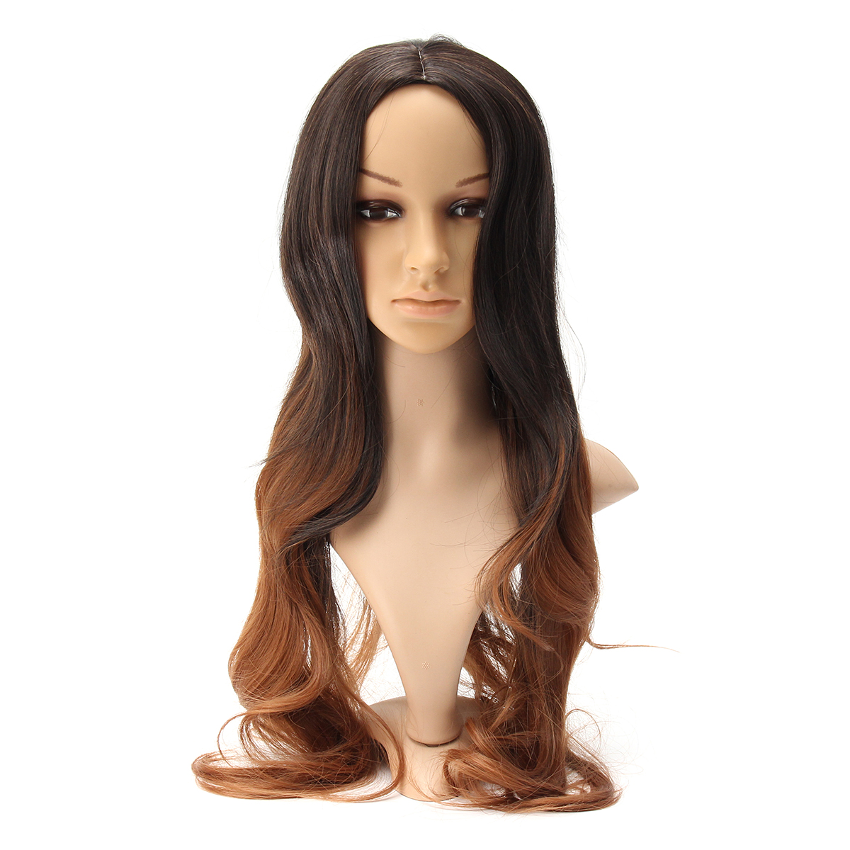 Womens-Long-Wavy-Curly-Hair-Synthetic-Wig-Black-Brown-Ombre-Cosplay-Party-Wig-1354613-2