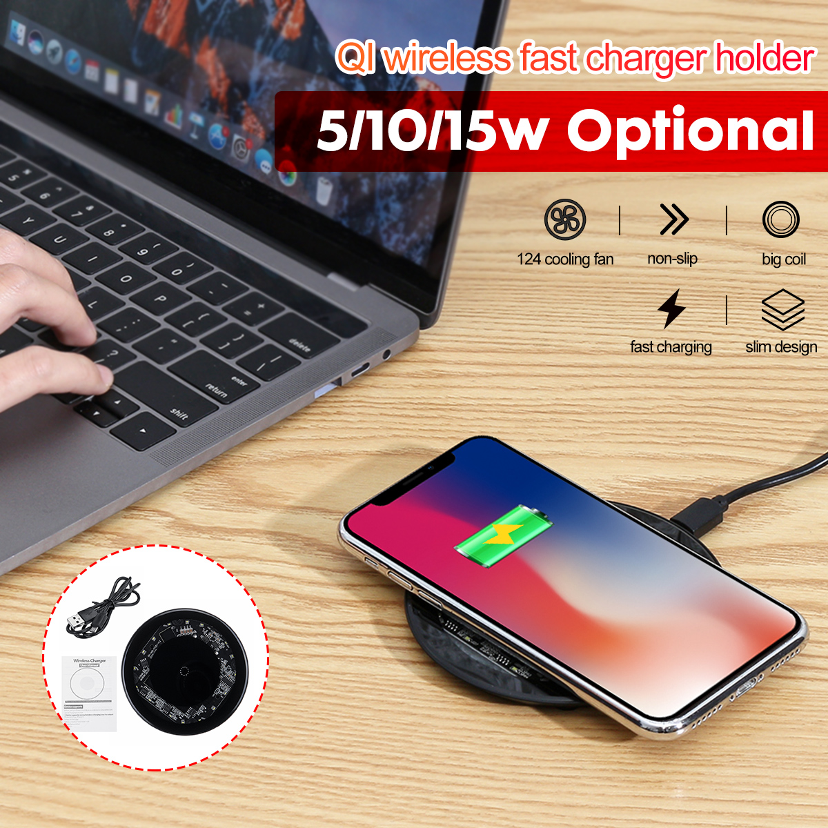 15W-Qi-Fast-Wireless-Charger-Mounts-Holder-Charging-Dock-Visible-Pad-360deg-Auto-1646693-3
