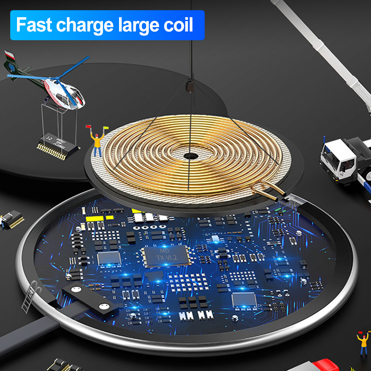 15W-Qi-Fast-Wireless-Charger-Mounts-Holder-Charging-Dock-Visible-Pad-360deg-Auto-1646693-5
