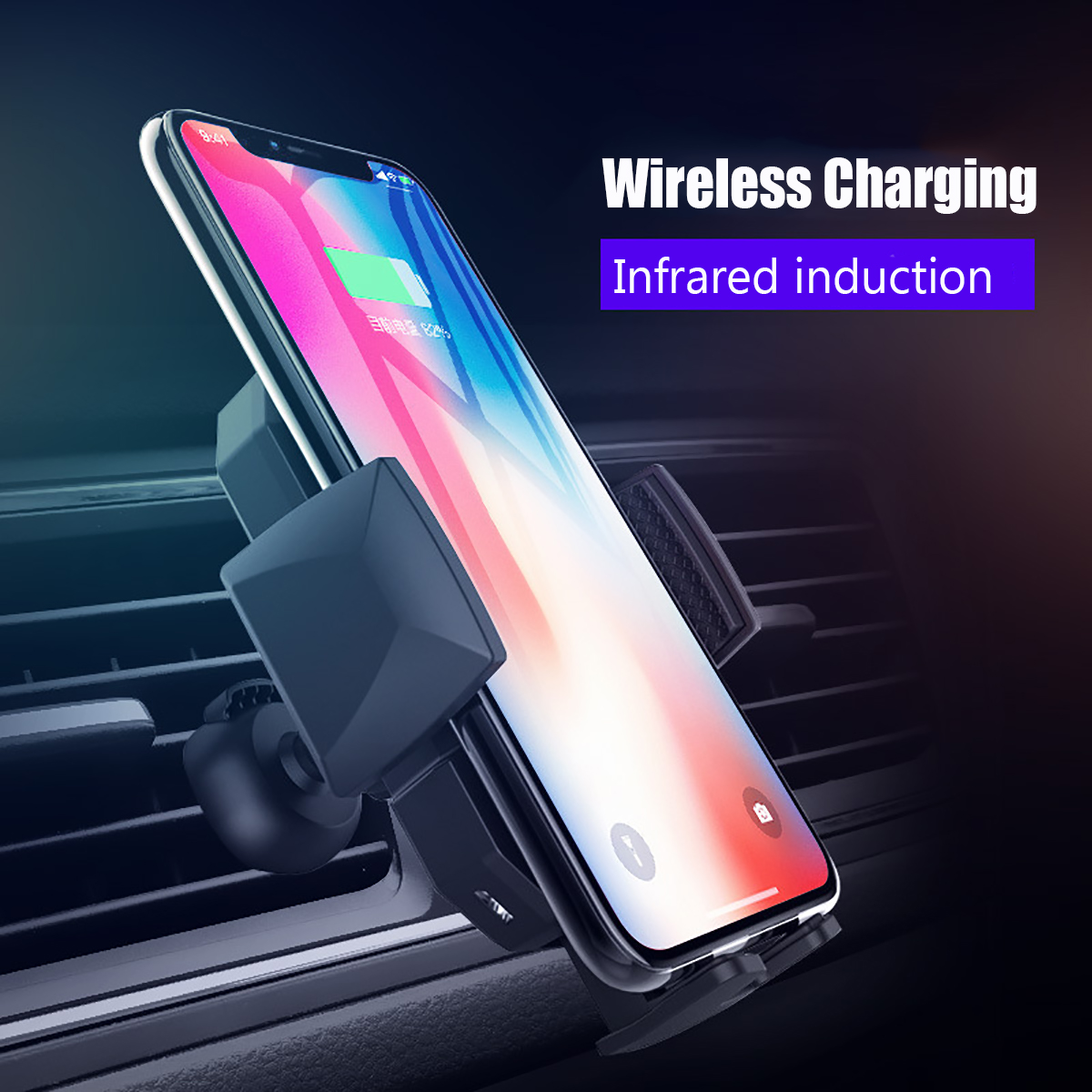 2-Color-Wireless-Charger-Charging-Car-Phone-Holder-Infrared-Sensor-Bracket-for-Mobile-Phone-1439542-3