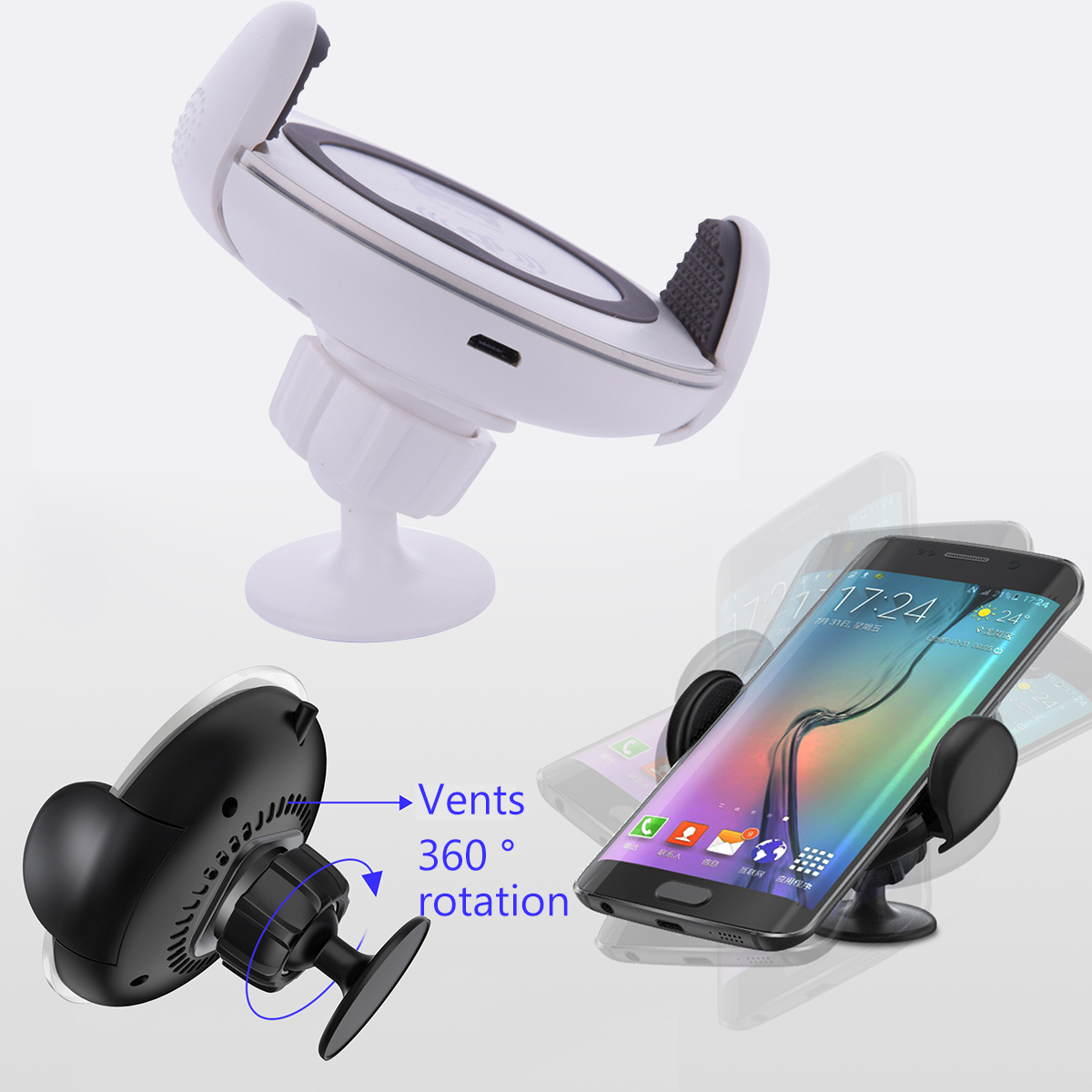 360-Degree-Wireless-Car-Mount-Charger-Dock-Air-Vent-Mount-Holder-for-iPhone-8-Plus-X-1206374-2