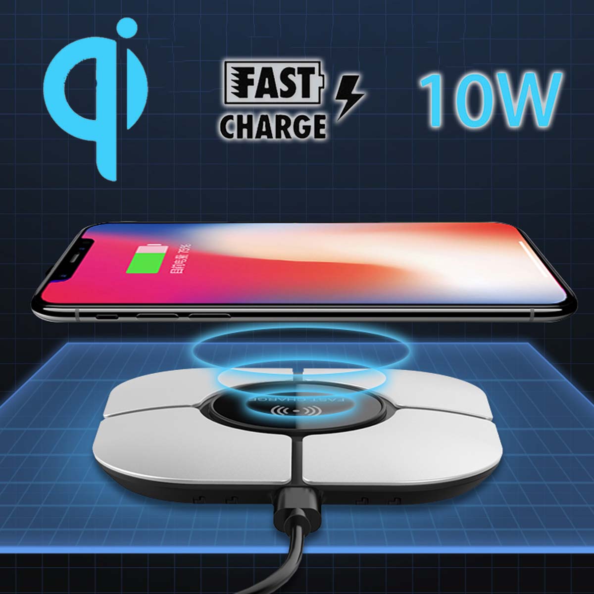 Bakeey-10W-Fast-Charging-LED-Light-Indicator-Qi-Wireless-Charger-Pad-for-iPhone-X-S8-S9-Plus-1314490-1