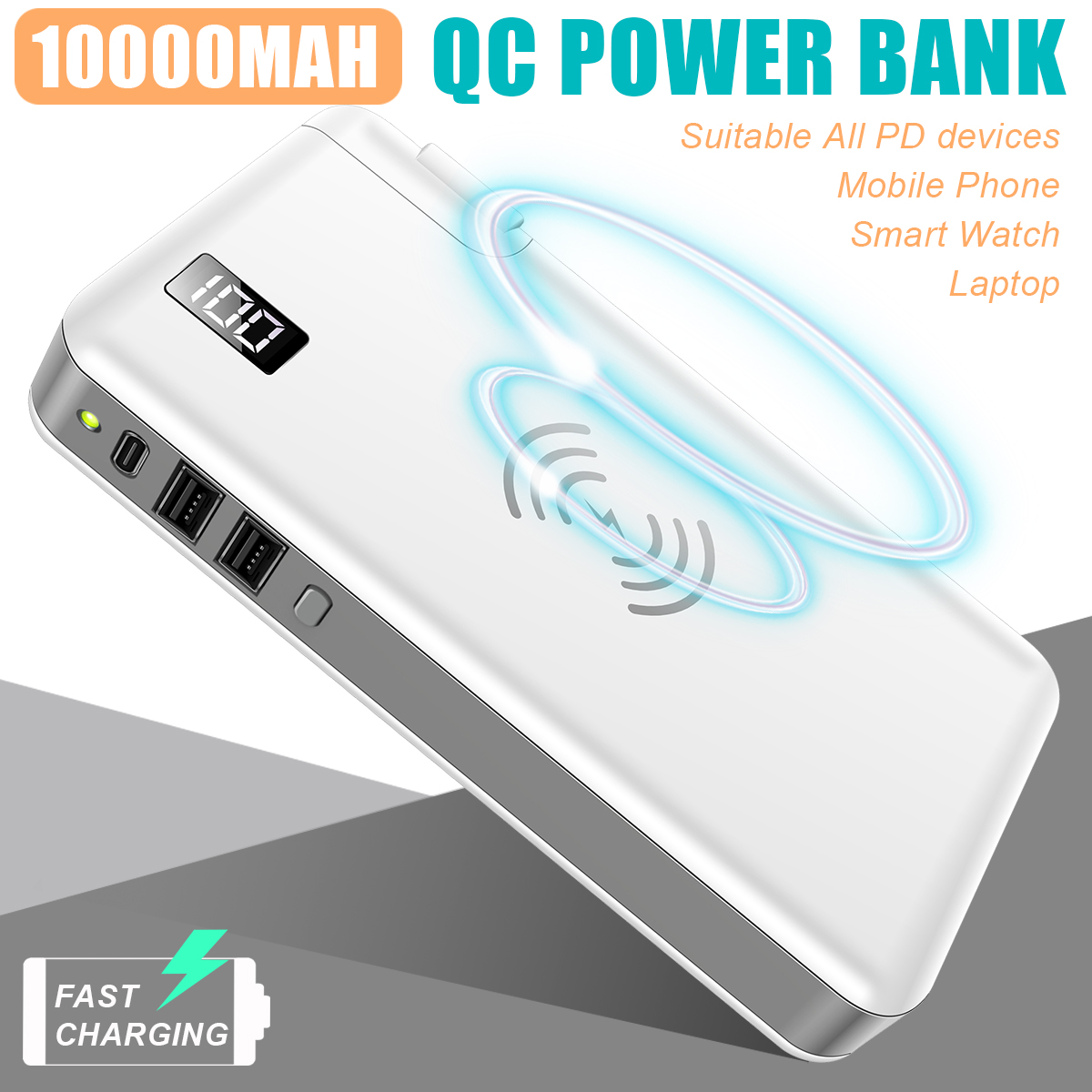 Bakeey-3-in-1-Qi-10000mAh-PD30-QC30-Power-Bank-2-USB-Wireless-Charger-Portable-Battery-Charger-1529330-2