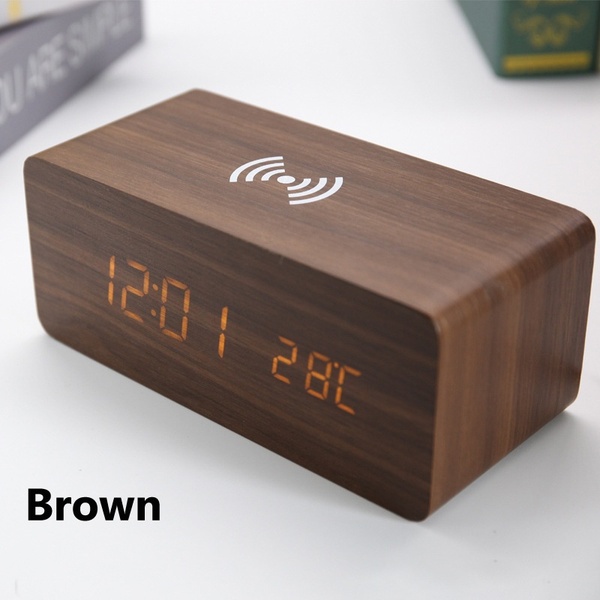 Bakeey-3-in-1-Qi-Wireless-Charger--LED-Digital-Alarm-Clock--Thermometer-Modern-Wooden-1638515-7