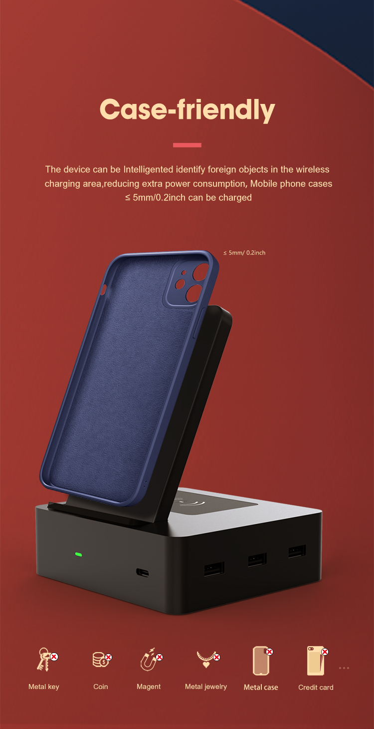 Bakeey-6-in-1-15W-Wireless-Charger--Earbuds-Wireless-Charger--3--USB-A--1--Type-C-Ports-Stand-Dockin-1815280-7