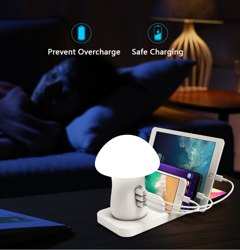 Bakeey-Mushroom-Light-3-in-1-3-Ports-USB-10W-Fast-Qi-Wireless-Charger-for-Samsung-for-iPhone-Phone-1643033-9
