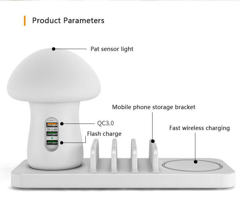 Bakeey-Mushroom-Light-3-in-1-3-Ports-USB-10W-Fast-Qi-Wireless-Charger-for-Samsung-for-iPhone-Phone-1643033-10