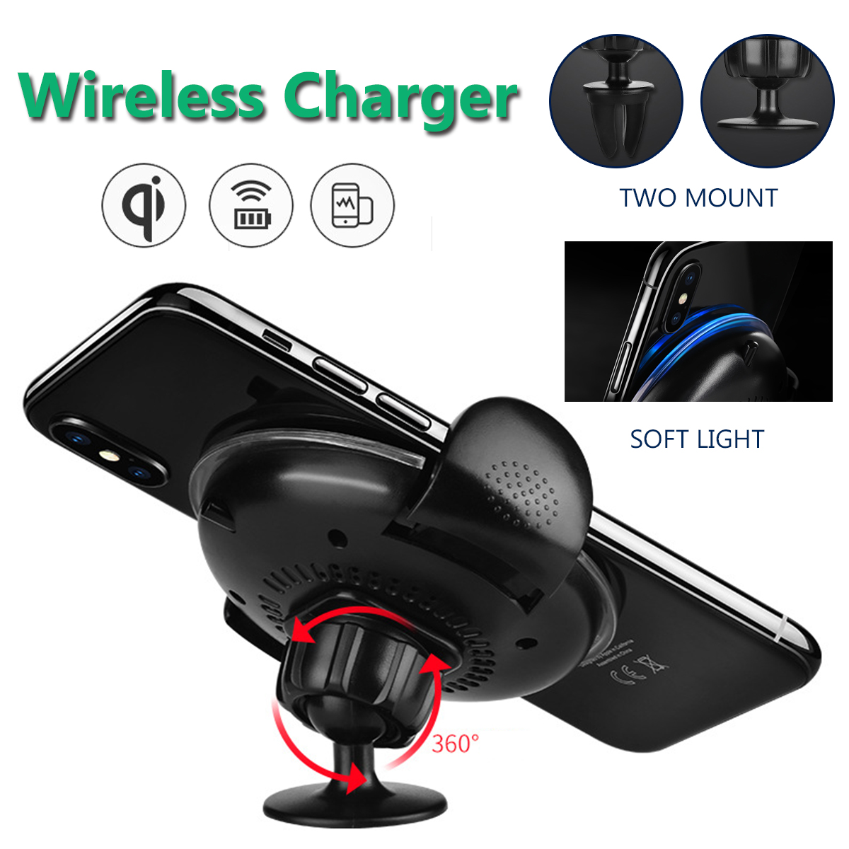 Bakeey-Wireless-Fast-Car-Charger-Two-Mount-Holder-Stand-For-iPhone-8P-iPhone-X-Samsung-S8-1252095-1