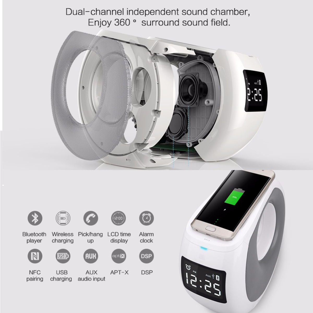 NILLKIN-2in1-Wireless-bluetooth-Speaker-Qi-Wireless-Charger-with-Mic--NFC-Function-Music-Alarm-Cloc-1275279-3