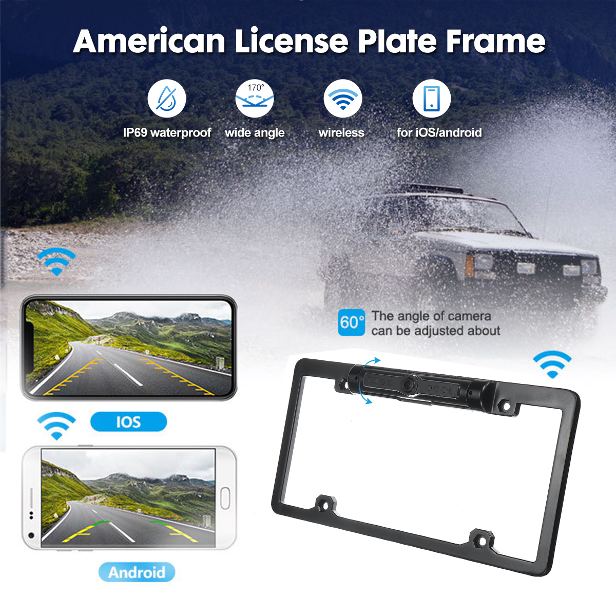 720P-HD-Recording-American-License-Plate-Frame-IP69-Waterproof-Digital-Signal-WiFi-Wireless-Reversin-1826888-1