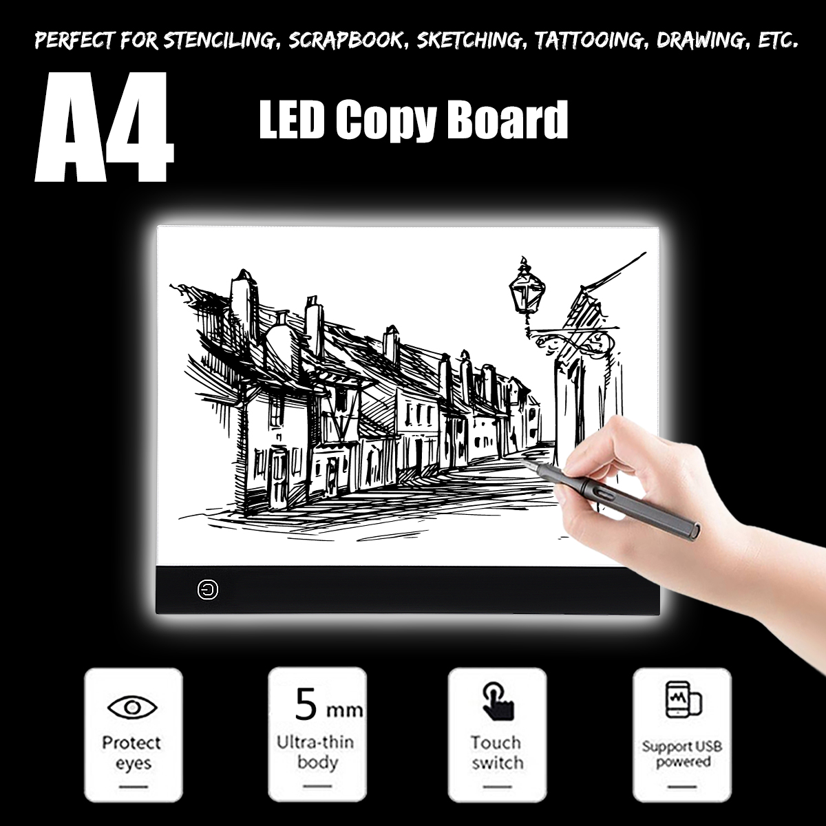 A4-LED-Light-Box-Board-Pad--Art-Craft-Drawing-Adjustable-Tracing-Tattoo-Sketch-1676617-1