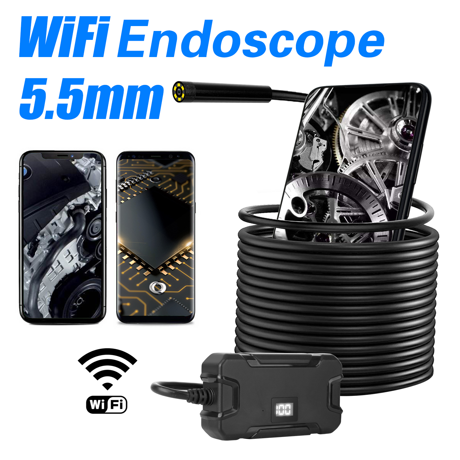 Bakeey-55MM-WiFi-Borescopes-Inspection-Camera-1080P-6-LED-Display-Screen-HD-Semi-rigid-Wireless-Came-1543268-1