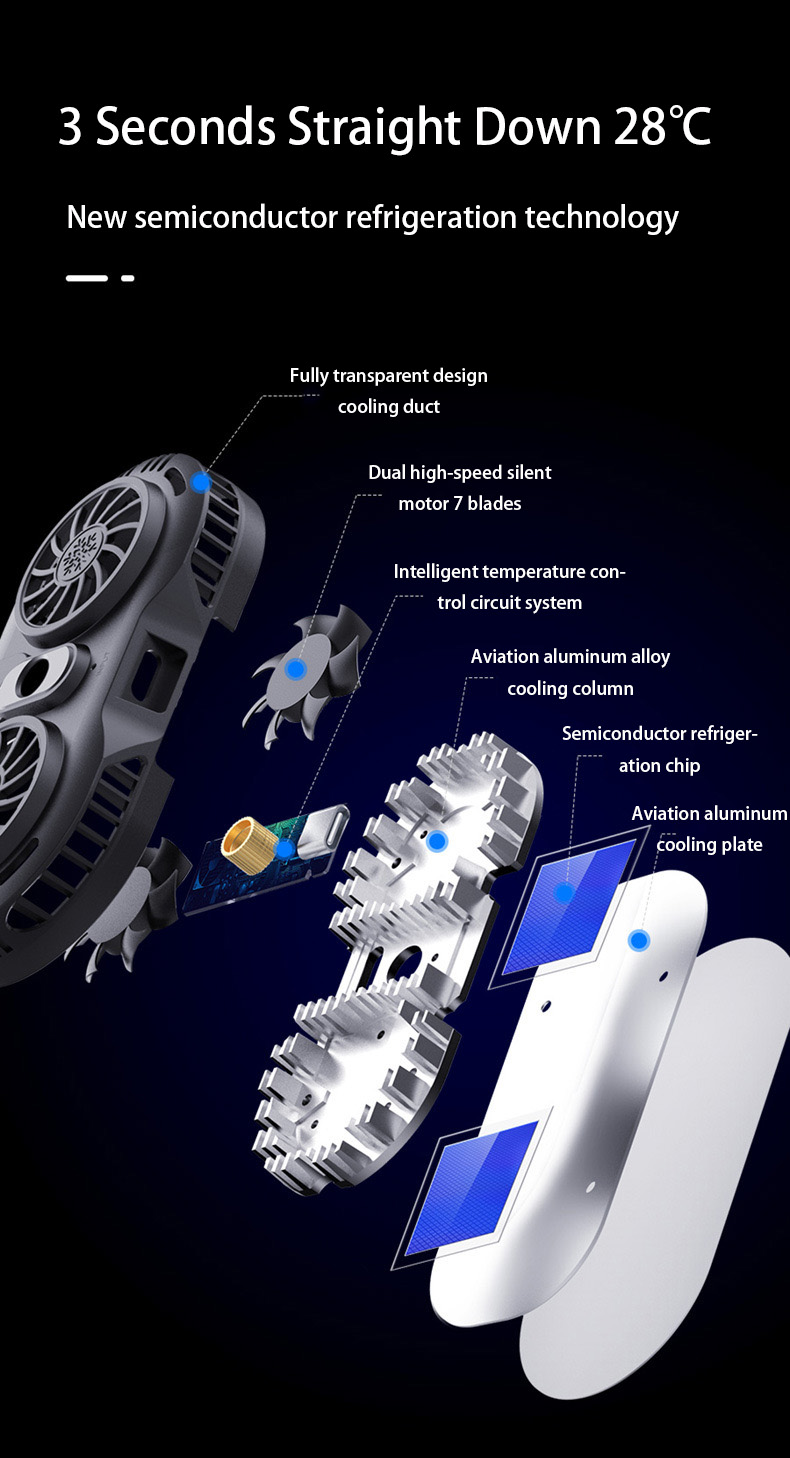 Bakeey-AH102-Mobile-Phone-Cooler-Semiconductor-Radiator-Cooling-Fan-Mute-Stretchable-Holder-Bracket--1864966-4