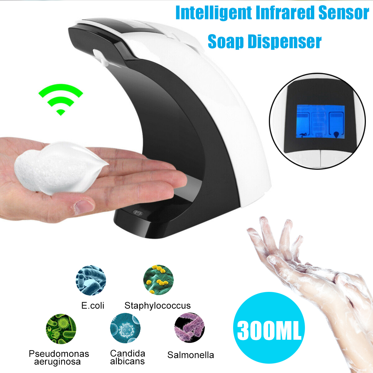 Bakeey-Automatic-Soap-Dispenser-IR-Sensor-Shampoo-Liquid-Foam-Hand-Wash-System-300ml-1800575-1