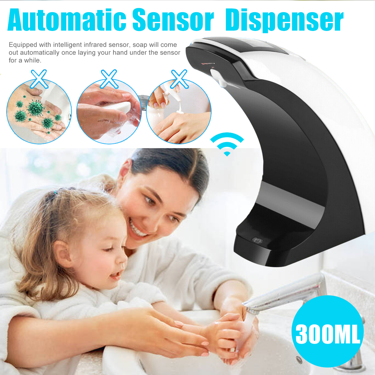 Bakeey-Automatic-Soap-Dispenser-IR-Sensor-Shampoo-Liquid-Foam-Hand-Wash-System-300ml-1800575-3
