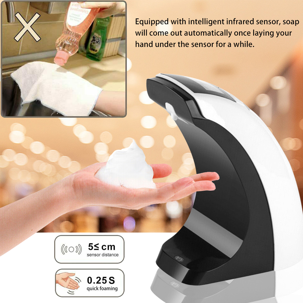 Bakeey-Automatic-Soap-Dispenser-IR-Sensor-Shampoo-Liquid-Foam-Hand-Wash-System-300ml-1800575-5