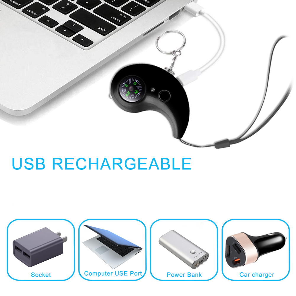 Bakeey-LED-Light-130db-Security-Protect-Alertersonal-Emergency--Anti-wolf-Alarm-Loud-Compass-Keychai-1613582-2