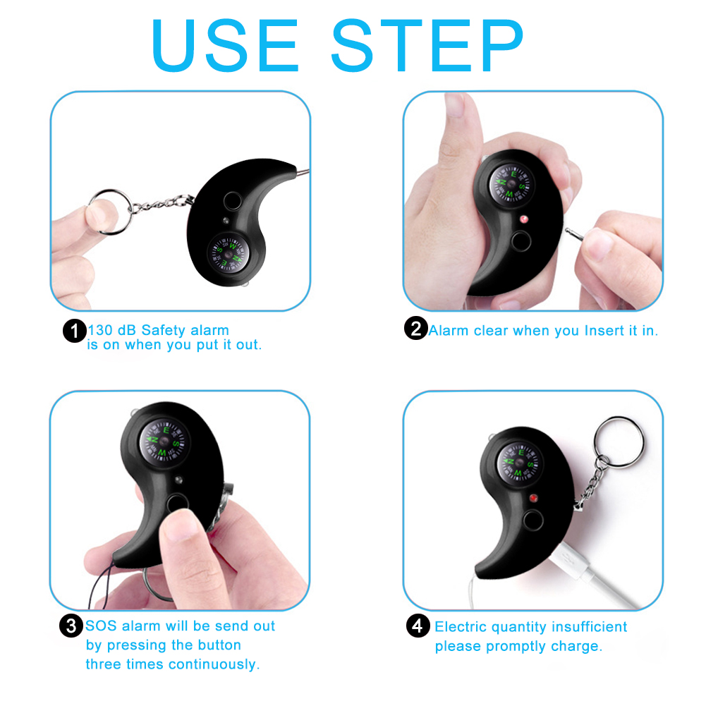 Bakeey-LED-Light-130db-Security-Protect-Alertersonal-Emergency--Anti-wolf-Alarm-Loud-Compass-Keychai-1613582-5