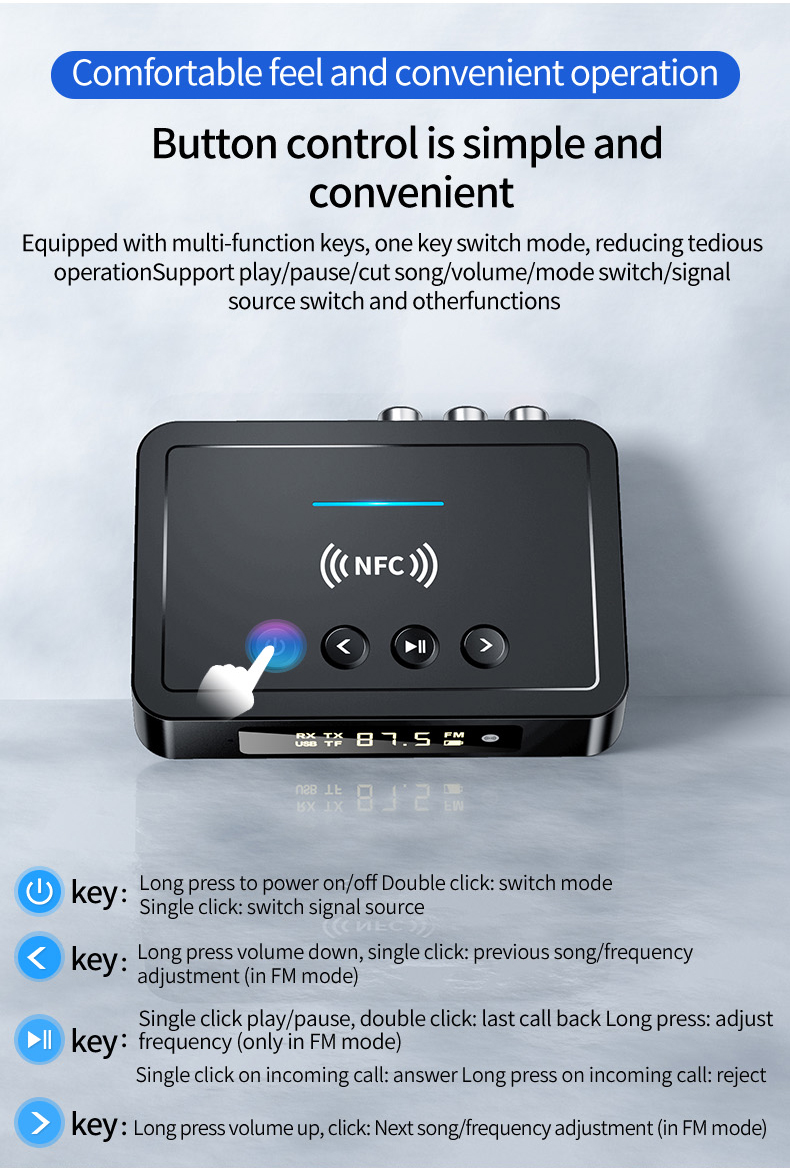 Bakeey-OLED-Display-NFC-enabled-bluetooth-V50-Audio-Transmitter-Receiver-Wireless-35mm-Aux--2RCA--Op-1862442-6