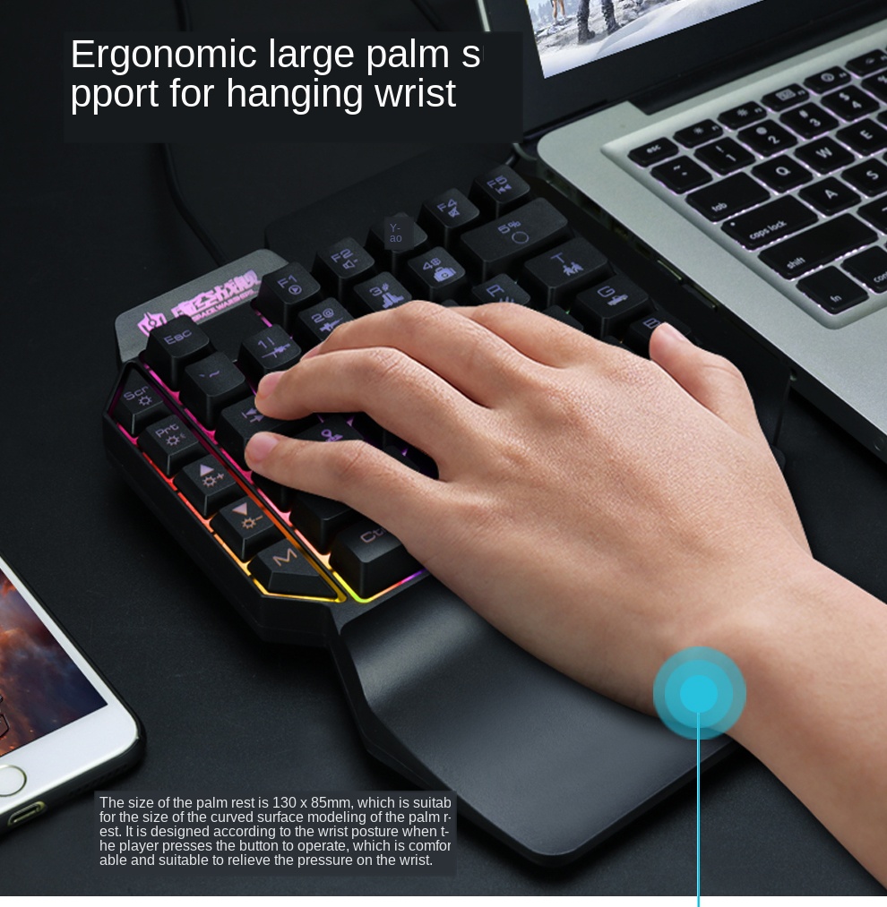 Bakeey-One-Handed-Wired-Colorful-Mini-Gaming-Keyboard-Gamepad-for-Mobile-Game-1658966-5